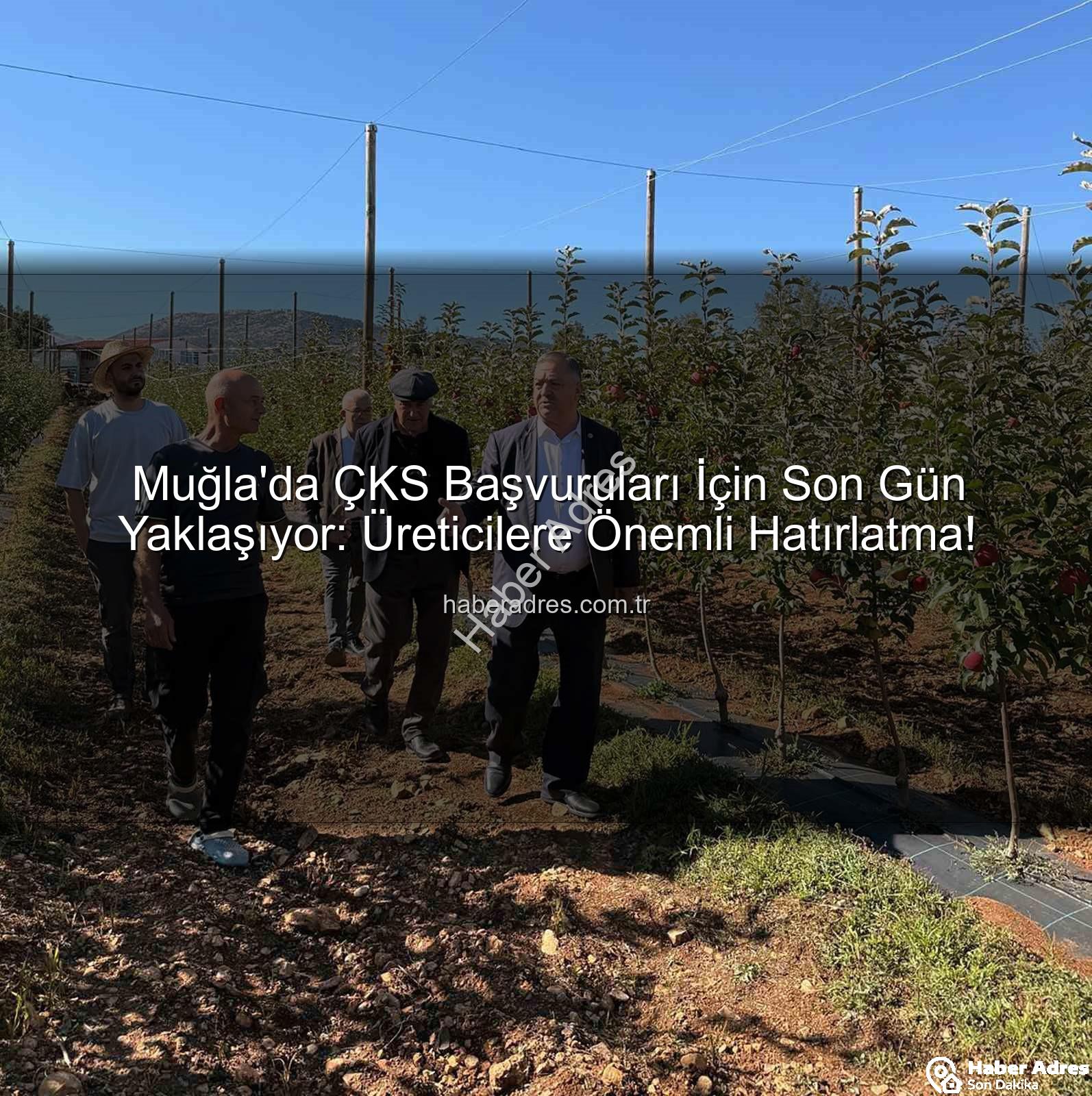 ÇKS başvuruları - Muğla'da ÇKS Başvuruları İçin Son Gün Yaklaşıyor: Üreticilere Önemli Hatırlatma!